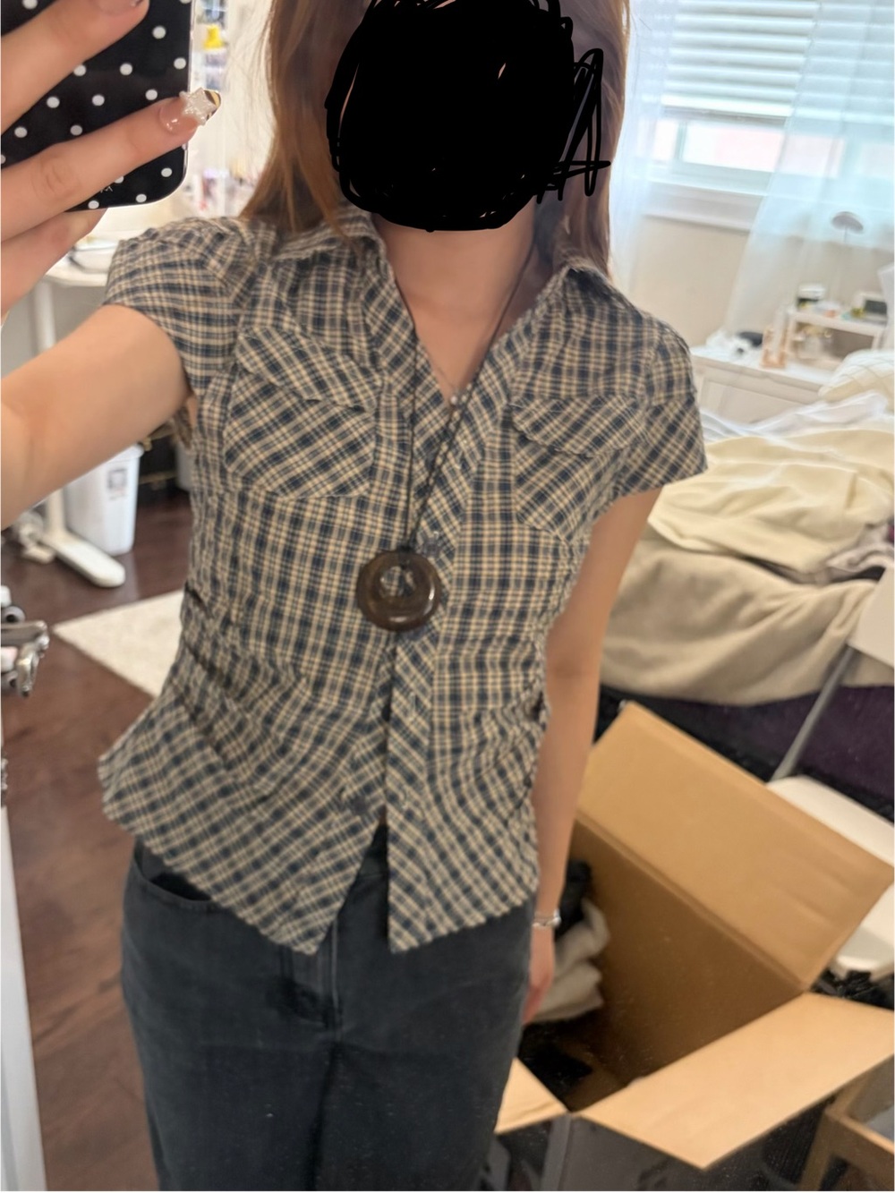 Plaid Short Sleeve Button-Up Shirt - Picture 7 of 7